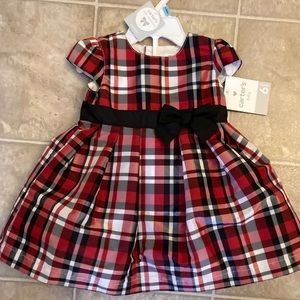 Carters Baby Girl Holiday Plaid Dress Sz 6M